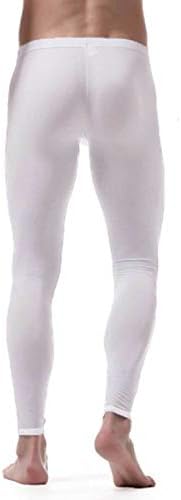 Calça de compressão masculina de Aislor Longa Leggings de seda gelo esportes atléticos calças apertadas camada