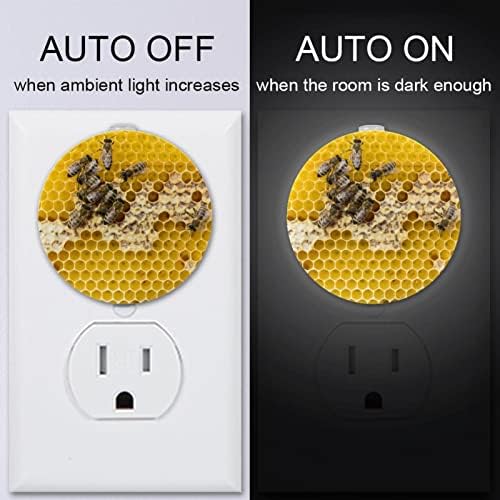 2 Pacote Plug-in Nightlight LED Night Light com Dusk-to-Dewn Sensor for Kids Room, Nursery, Kitchen, Hallway