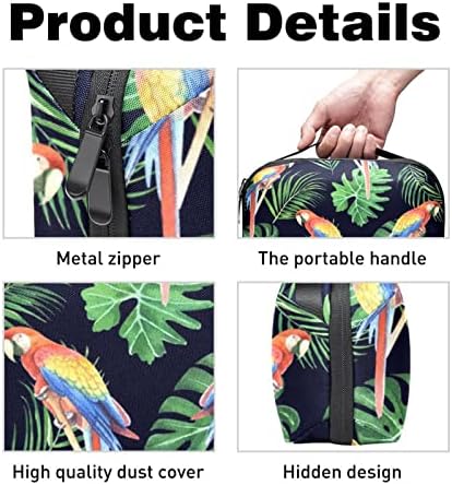 Pássaros tropicais e flores organizador eletrônico, caixa de proteção à prova de choque, bolsa de bolsa de organizador de cabos pequenos de viagem