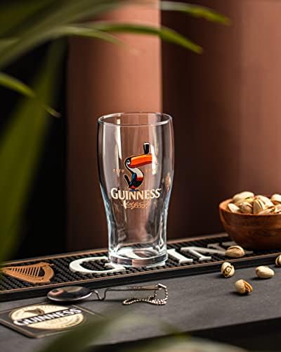 Guinness Toucan Pint Glass, vidro único | 20 onças de copo de bebida | Copos de cerveja grossos | Guinness