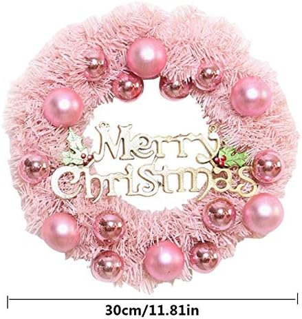 Ganfanren 30cm rosa Christmas Wreath Decoration Ring Ring Ring Shopping Window Window Display Cenas
