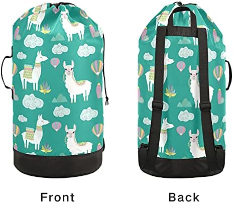 Bolsa de lavanderia de alpaca com alças de ombro de lavanderia Backpack Saco de tração de tração de tração