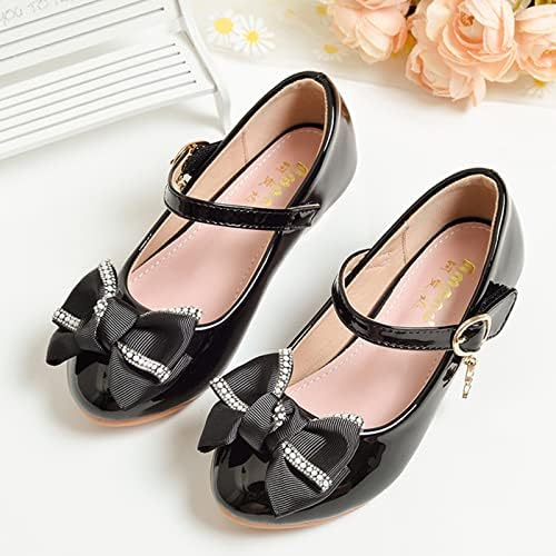 Sapatos de garotas sapatos de couro pequenos sapatos solteiros sapatos de dança sapatos de girls de desempenho sapatos pretos para meninas