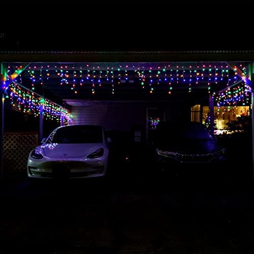 YASENN Bluetooth App Luzes Icicle Led Christmas String Light Icelle Style 300 LED de 30 pés Fairy Lights 60 Gotas