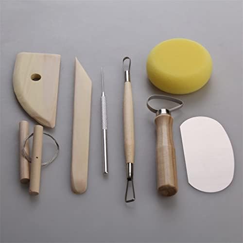 PDGJG 8pcs/conjunto conjunto de ferramentas de cerâmica de cerâmica Diy Ferramentas de moldagem de argila de mão kit de escultura de cerâmica de madeira kit de escultura
