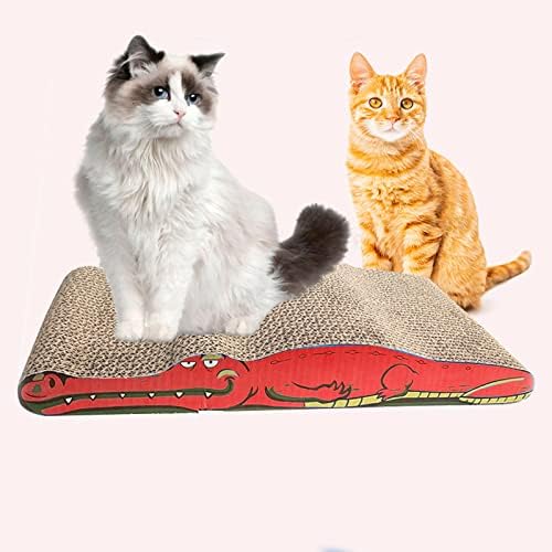 Qohak gato scratcher, gato arranhando papelão de tábua, reversível Use bloce de arranhão durável [forma curva para os hábitos de gatos, 45x 22x 6,5 cm]