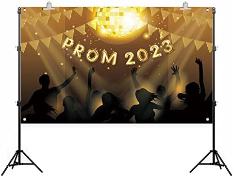 Penários de baile preto e dourado para a fotografia 2023 Banner de bancada 2023 Decorações e suprimentos