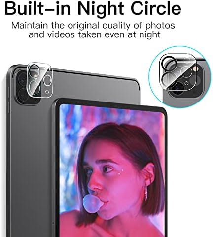 Protetor de tela JETECH para iPad Pro 11 polegadas, 2022/2021/2020 com protetor de lente da câmera, filme de vidro temperado HD anti-arranhões, lápis de suporte e id de rosto, 2-pack cada