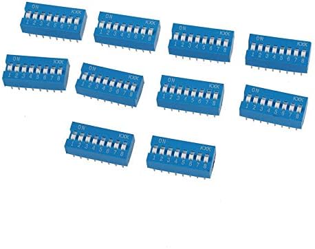 10 PCS 2,54mm Pitch 8 Posições 16 pinos Blue Dip Switch 8p -