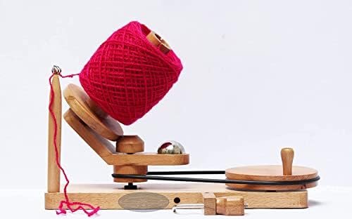 Operado à mão da mão de bola de fios de madeira - tamanho grande ideal para acessórios para serviços pesados, de crochê e tricô