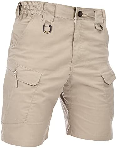 Hard Land Men Shorts de carga tática de 9,5 polegadas à prova d'água Ripstop Cintura elástica BDU shorts