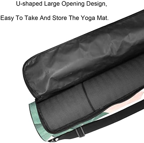 Folhas tropicais Pattern Yoga Mat Carrier Bag com alça de ombro Bolsa de ginástica de saco de ginástica