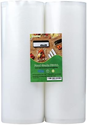 Vaakas Vacuum Sealer Bags Rolls 8 x 50 '2 rolos para economizar alimentos, selar uma refeição, Weston. Grade Comercial,