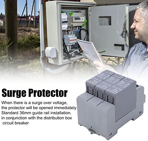 House Lightning Surge Protector, 3P Retor de chamas PV PV DC Protector IP20 Design modular para