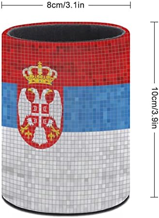 Bandeira de porta -caneta da Sérvia impressa lápis para copo de escova de maquiagem de organizador