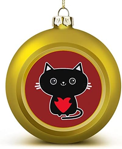 Cat Black Christmas Ball Srinamentos suspensos à prova