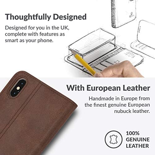Snakehive iPhone X/XS Wallet vintage || Caixa de telefone da carteira de couro genuína || Couro real com visualização