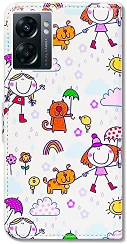 BCOV OnePlus Nord N300 5G Caso, Cartoon Girl Cat Dog Flip Phone Caixa Caixa de carteira Com Kickstand do Slot Slot para OnePlus Nord N300 5G