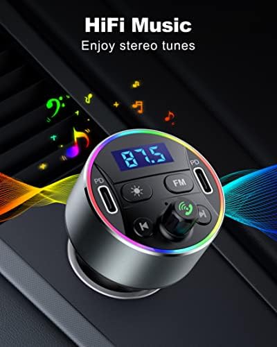 Transmissor Bluetooth 5.3 FM para montagem de suporte para carro e carro