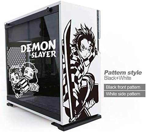 Adesivos de anime do assassino de demônios para caixa de PC, decalque de decoração de desenhos animados para a pele de computador ATX, decalque de graffiti de vinil impermeável, fácil removível