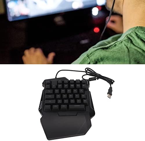 Teclado de jogos de naroote rgb, 35 teclas de design ergonômico profissional de uma mão em um teclado de jogo colorido luz de fundo para pc