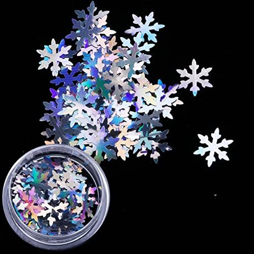 Goldflakes de neve glitter lantejas de Natal Mirror Metal Flakes Laser Spangles Manicure Acessórios