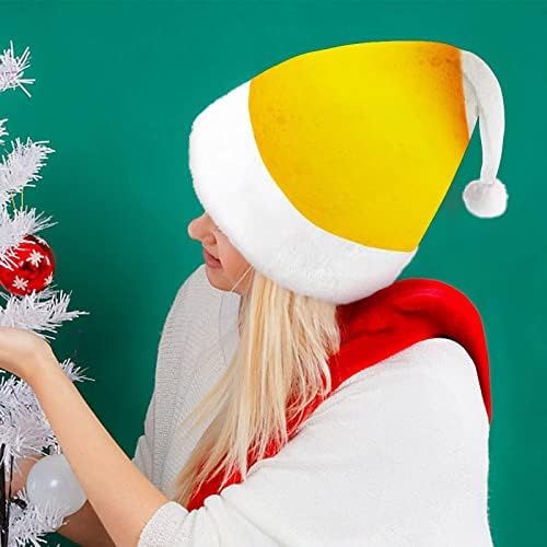 Bolhas engraçadas de cerveja Chapéu de Natal engraçado Papai Noel Hats Plush curto com punhos