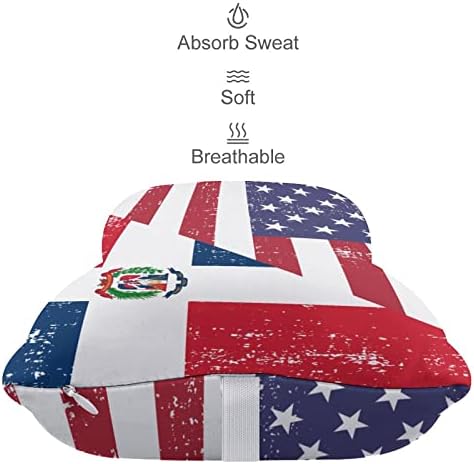 America Dominican Flag Car pescoço travesseiro de carro macio para apoio de cabeça de travesseiro