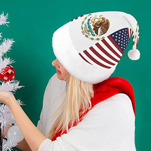 Nudquio American e Mexican Bandle Christmas Hats Hat Santa Hat para Família de férias de Natal impressa