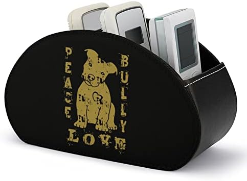 Peace Love Pit Bull Remote Control titular Caixa de caneta PU CATY REMOTO Caddy Decorativo Mesa Organizador