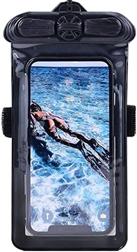 Caixa de telefone Vaxson Black, compatível com o iPhone 14 Plus à prova d'água bolsa seca [não filme protetor de