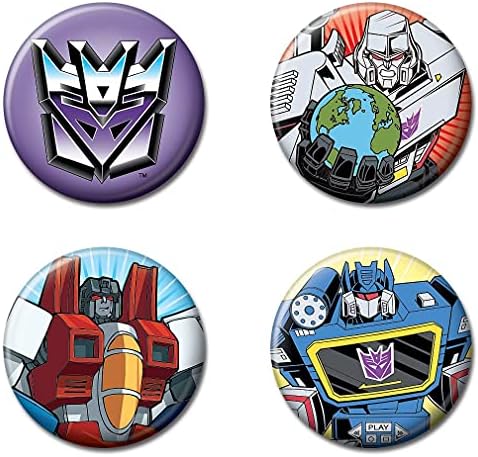 Botões Ata-Boy Transformers Asst 2-4 Button Set-1,25 Botões colecionáveis ​​oficialmente licenciados