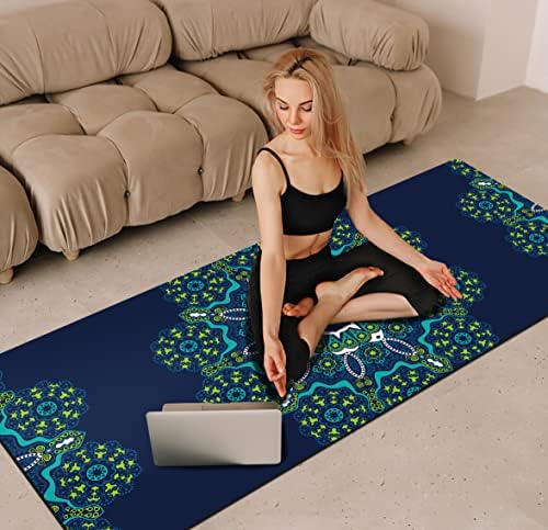 nuveti tpe grande yoga tapete de fitness não deslizamento com tapetes de ioga ecológicos para as mulheres 72 x32 extra grossa de 6 mm para casa, pilates e exercícios de piso tapetes de exercícios