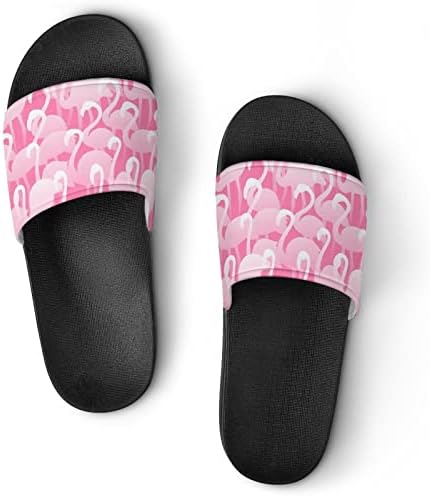 Sandálias de house de padrão flamingo que não deslizam chinelos de dedo do pé para massagem banheira de spa de chuveiro