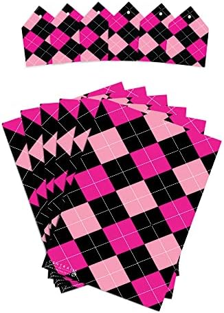 Papel de embrulho rosa e preto central 23 - 6 folhas de embrulho e etiquetas de presentes ecológicos