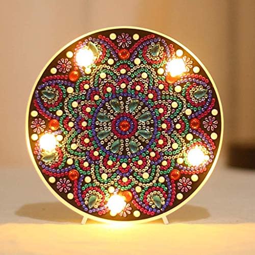 Lâmpada de Mandala de pintura de diamante com luzes LEDs LEDs DIY Special formal Full Crystal Diamond