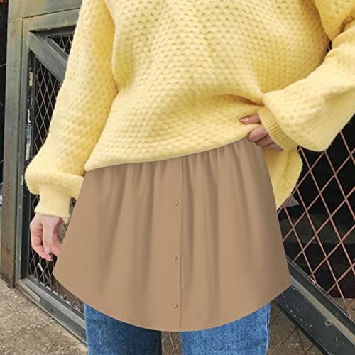 Extensores de camisa para mulheres em camadas em camadas de primeira linha inferior Mini -saia Mini -saia Camisas superiores extensas para leggings