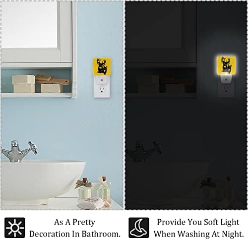 Deer fêmea LED Night Light, Kids Nightlights for Bedroom Plug in Wall Night Lamp Brilho ajustável para escadas