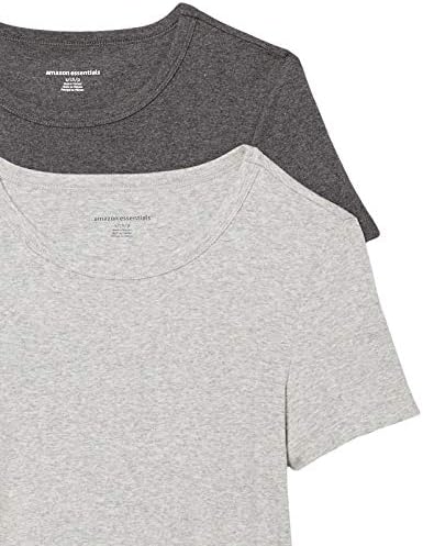 Essentials feminino Slim-Fit de manga curta T-shirt, pacote de 2