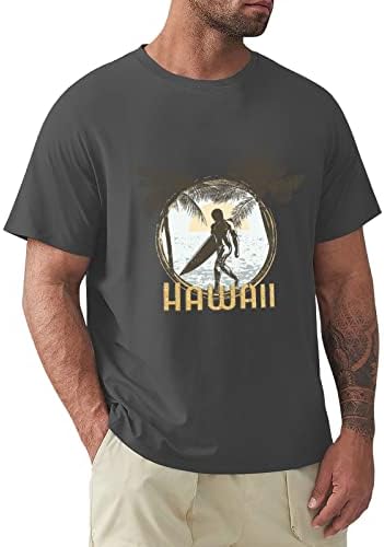 2023 Novo masculino personalidade simples moda casual havaiano pequeno algodão estampado redondo pescoço de manga curta camiseta