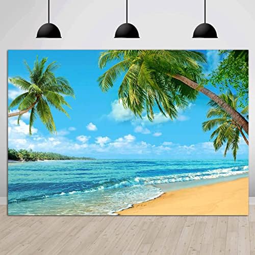 Summer Tropical Beach Photography Backdrop Seaside Island Palms Trees Havaí Photo Anterior