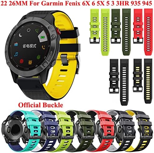 Bandkit 22 26mm Quickfit Watch Strap for Garmin Fenix ​​7 7x 6 6x Pro 5x 5 mais 3 3HR Forerunner 935 945 Redução rápida Silicone Watch Pulseira