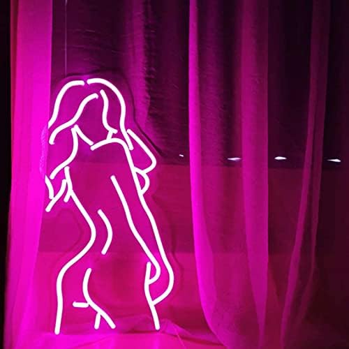 Lady Neon Sign, Sexy Lady Back Wall Sign Sinais decorativos Sinais de luzes, LED USB Cool Art NEON SILH