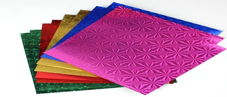 Papaco de origami de 100 folhas brilhantes - 5 cores papel laser quadrado papel de origami, papel de