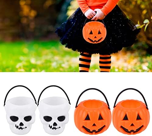 Aboofan Halloween Pumpkin Candy Bucket Portable Balde de abóbora Infantil Flue ou tratam baldes