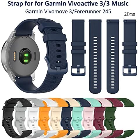 Sawidee 18 20 tiras de faixa de vigilância de 22mm para Garmin Venu 2 Plus 2Plus Smartwatch Silicoge Bracelet para Vivoactive 3s 3 3t Forerunner 245mm