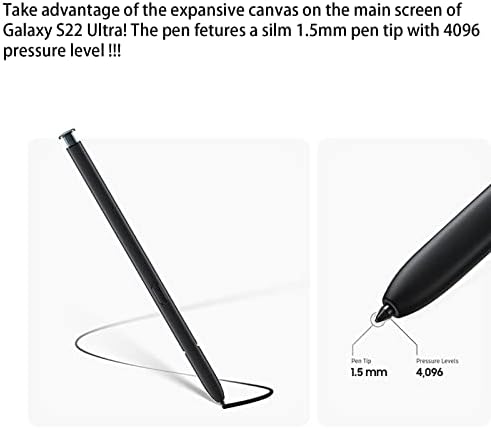 Perzework S22 Ultra S Pen Substituição para Samsung Galaxy S22 Ultra 5G All Versões Touch caneta com 5*dicas/pontas