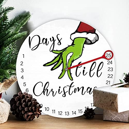 AllKPoper Grinch Decorações de Natal | 12 '' O calendário de advento de Natal pendurado 25 dias até o