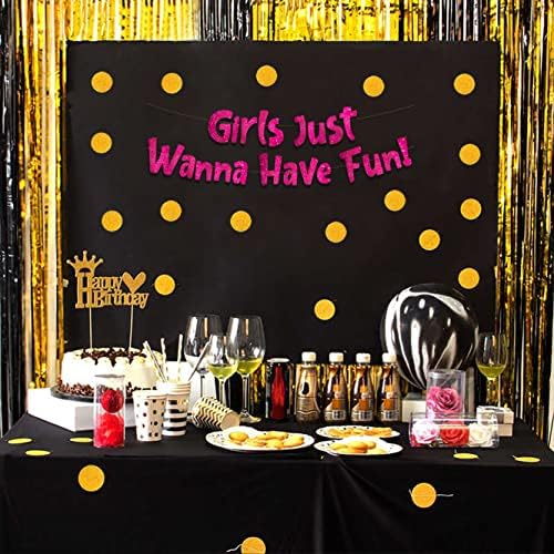 Meninas só querem se divertir banner de brilho rosa neon - festa de despedida de solteira - meninas