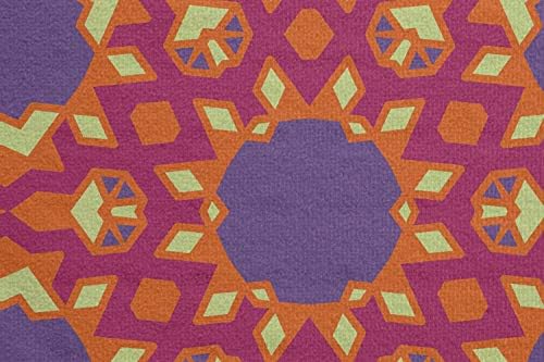Toalha de tapete de ioga étnica de Ambesonne, padrão ousado ornamental em tons vibrantes, suor não deslizante de yoga pilates pilates tampa da almofada, 25 x 70, violeta azul escuro magenta